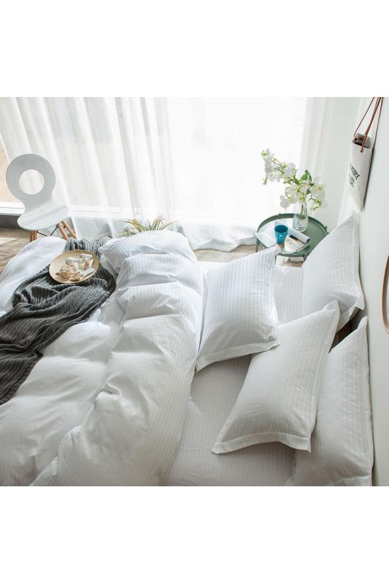 Сатин страйп LUX WHITE 1/1см - Комфорт-текстиль
