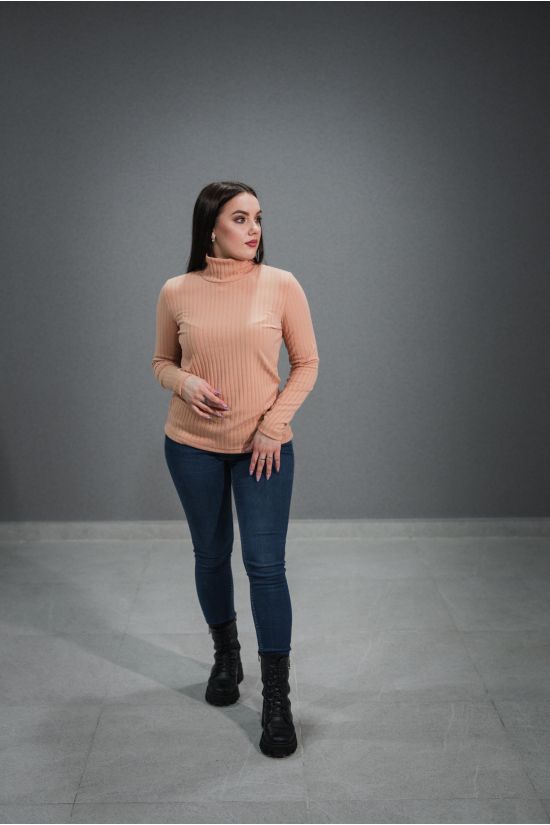Водолазка в рубчик - Y.M Textile, цвет: персик