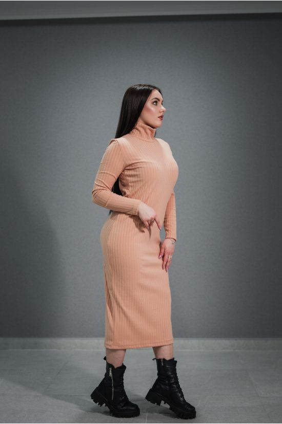 Платье в рубчик - Y.M Textile, цвет: персик