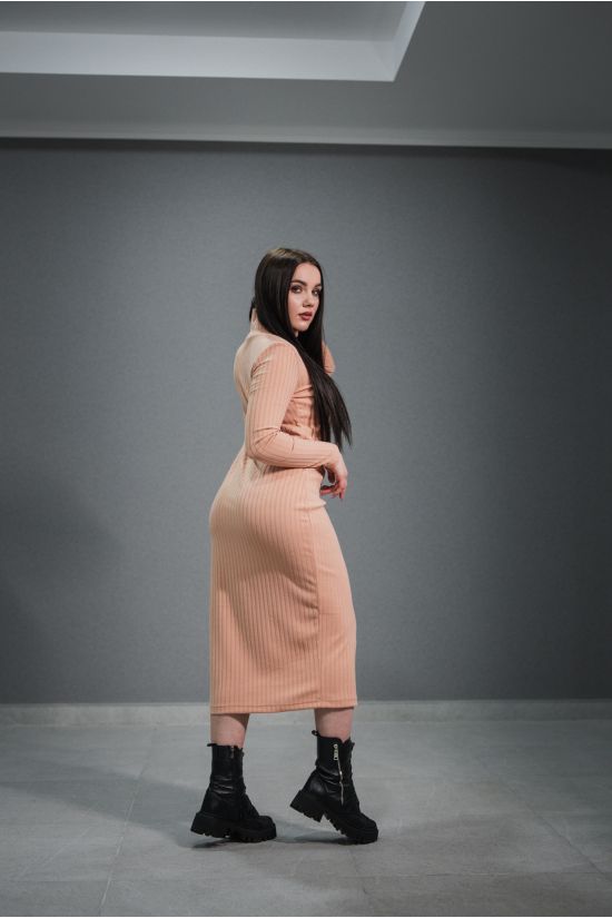 Платье в рубчик - Y.M Textile, цвет: персик