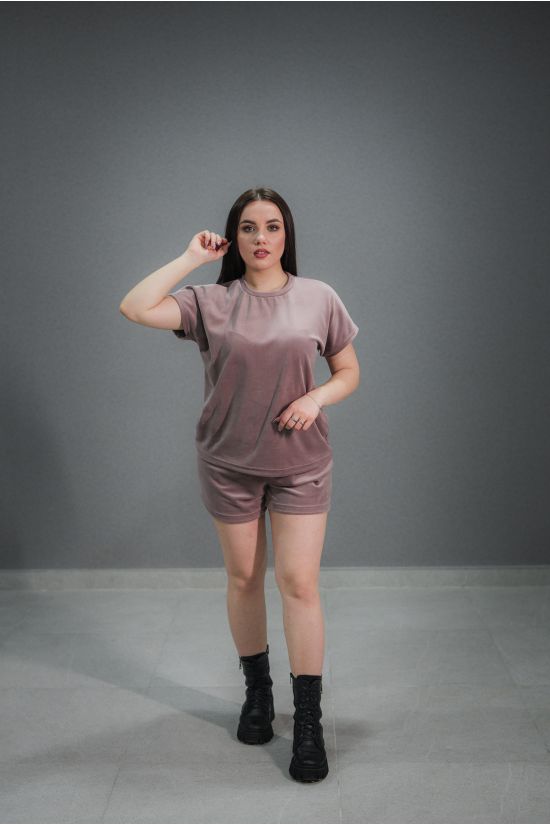 Женский костюм плюш-велюр (майка+шорты) - Y.M Textile