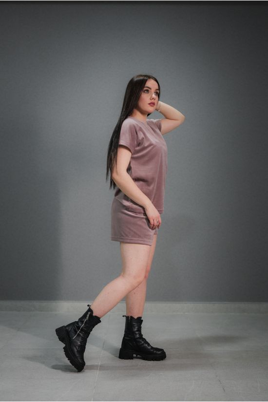 Женский костюм плюш-велюр (майка+шорты) - Y.M Textile