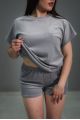 Женский костюм плюш-велюр (футболка+шорты) - Y.M Textile