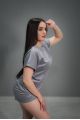 Женский костюм плюш-велюр (футболка+шорты) - Y.M Textile