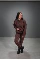 Штаны спортивные женские трехнитка на флисе - Y.M Textile, цвет: коричневый