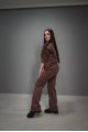 Женский спортивный костюм трехнитка на флисе - Y.M Textile, цвет:  коричневый