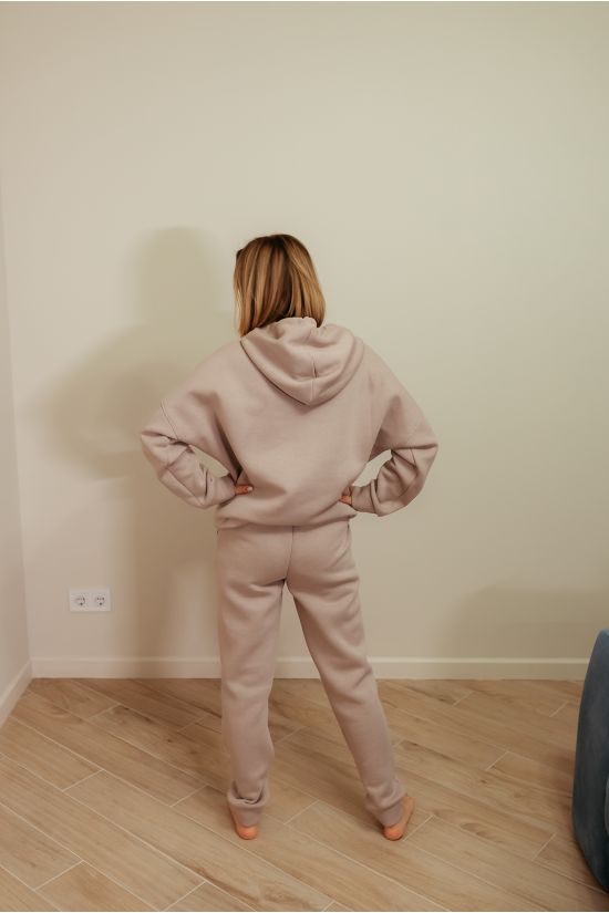 Худи трехнитка на флисе - Y.M Textile, цвет:  молочный