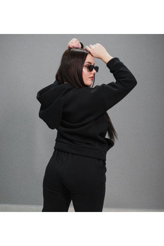 Худи трехнитка на флисе - Y.M Textile, цвет: черный